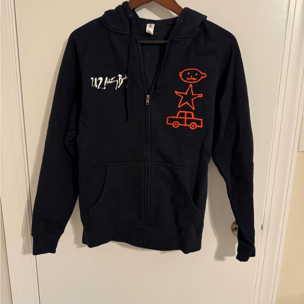 U2 Achtung Baby Black Zip-Up Hoodie